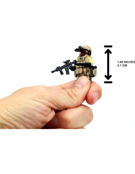 Minifigura Soldado Fuerzas Especiales Afroamericano Battle Brick 4.1cm Minifigura Soldado Fuerzas Especiales Afroamericano Battle Brick 4.1cm