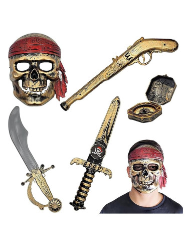 Disfraz de Pirata del Caribe San Patricio 5 Piezas Niños