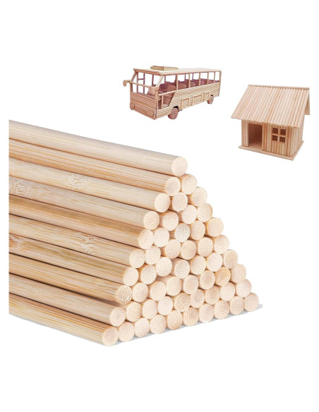 Varillas de Dowel de Bambú 25PCS 30.48cm 1/4" DaTpuik Varillas de Dowel de Bambú 25PCS 30.48cm 1/4" DaTpuik