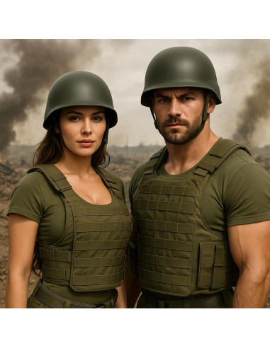 Casco Militar Verde Nicky Bigs Novelties Adulto Talla Única