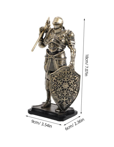 Estatua Caballero Medieval Toyvian Resina 18x9x6cm Decorativa