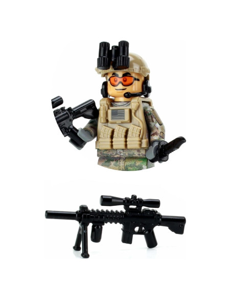 Minifigura militar francotirador OCP Battle Brick 4.1cm Minifigura militar francotirador OCP Battle Brick 4.1cm