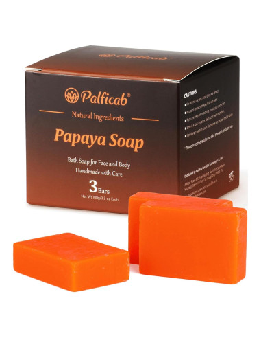 Jabón Natural Hidratante PALFICAB con Papaya y Karité 3 Barras