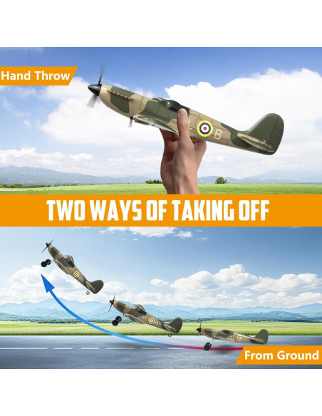 Avión RC Caza Spitfire HAWK'S WORK 2.4GHz Estabilizador Avión RC Caza Spitfire HAWK'S WORK 2.4GHz Estabilizador