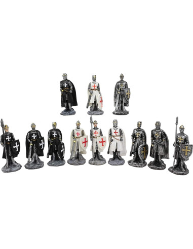 Conjunto 12 Caballeros Medievales Ebros 8.26 cm Decorativos