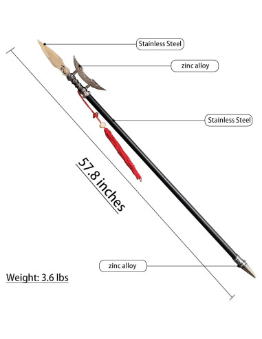 Hacha Antigua China de Metal SV 147 cm Un Solo Corte