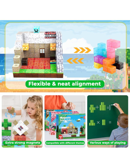 Bloques Magnéticos 150PCS Annexfun Juguetes de Construcción 3+ Años Bloques Magnéticos 150PCS Annexfun Juguetes de Construcción 3+ Años