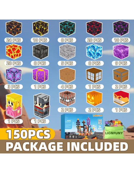 Bloques Magnéticos LionFuny 150PCS Juguetes Educativos STEM Bloques Magnéticos LionFuny 150PCS Juguetes Educativos STEM
