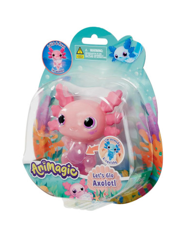 Axolote Let's Glo Rosa Goliath - Juguete Interactivo Acuático