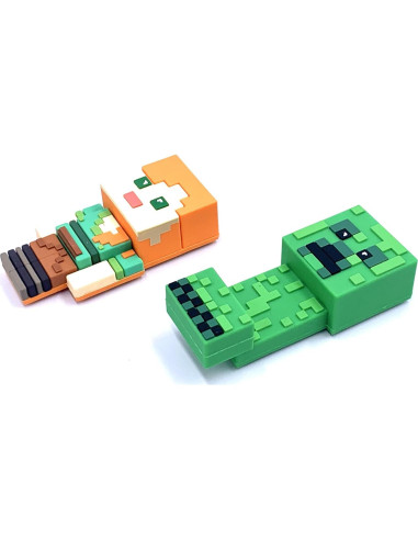 Imán de Espuma 3D Monogram Minecraft Alex y Creeper - Paquete de 2