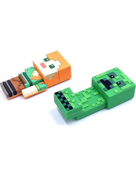 Imán de Espuma 3D Monogram Minecraft Alex y Creeper - Paquete de 2 Imán de Espuma 3D Monogram Minecraft Alex y Creeper - Paquete de 2