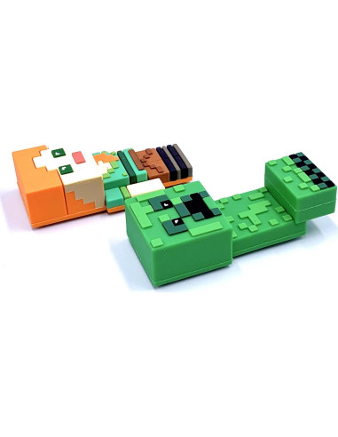 Imán de Espuma 3D Monogram Minecraft Alex y Creeper - Paquete de 2