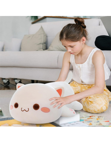 Almohada de Gato de Peluche YUFU 37cm Suave Kawaii