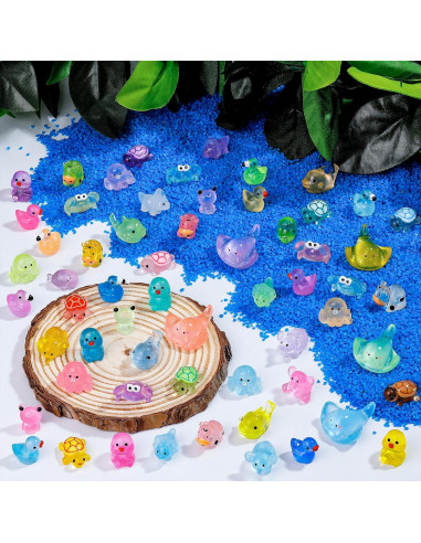 240 Figuras de Animales Miniatura Brillantes QAUYETM Resina