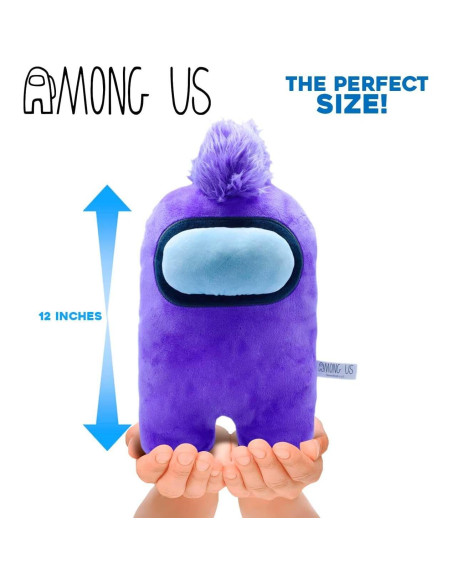 Peluche Mega Among Us Morado con Mohawk 30.48 cm - Oficial Peluche Mega Among Us Morado con Mohawk 30.48 cm - Oficial