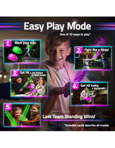 Juego de Espadas Ninja Brillantes Starlux - 4 Katanas para Niños 8-12