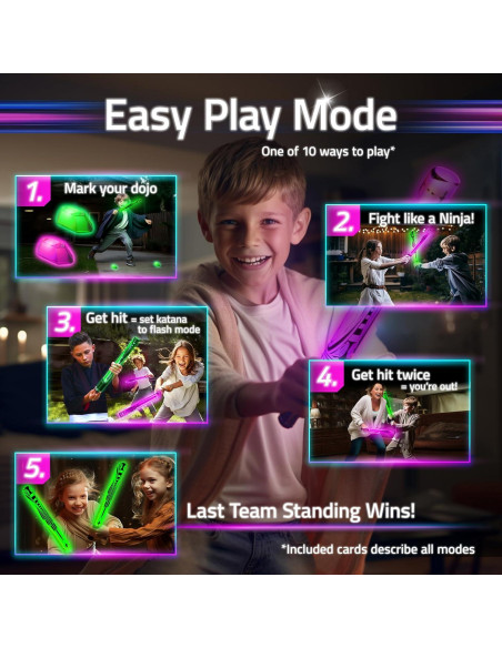 Juego de Espadas Ninja Brillantes Starlux - 4 Katanas para Niños 8-12 Juego de Espadas Ninja Brillantes Starlux - 4 Katanas para Niños 8-12