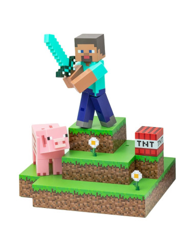 Lámpara Diorama Minecraft Paladone 33 cm Iluminación Ajustable