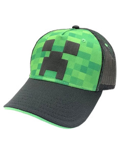 Gorra de Malla Minecraft Creeper para Niños - Ajustable