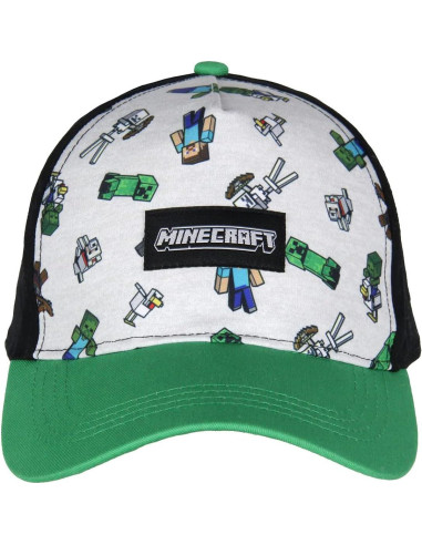 Gorra Snapback Juvenil Minecraft Mobs Flotantes Negra
