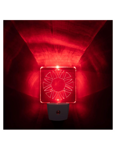 Luz Nocturna LED Roja BioRhythm - Paquete de 2 - Círculo