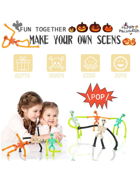 Juguetes de Esqueleto Telescópicos TeePolly 4 Piezas Halloween Juguetes de Esqueleto Telescópicos TeePolly 4 Piezas Halloween