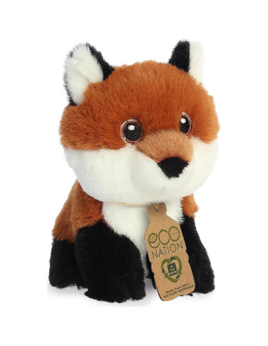 Mini Zorro de Peluche Aurora Eco Nation - Marrón 7.6 cm
