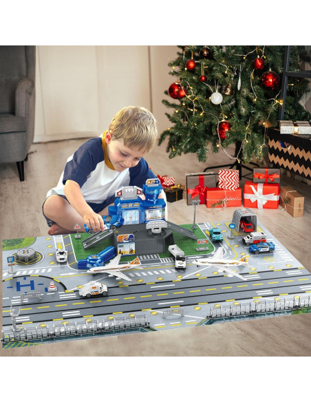 Juego de Aeropuerto WASAiKA con Aviones y Alfombrilla 55x81cm Juego de Aeropuerto WASAiKA con Aviones y Alfombrilla 55x81cm