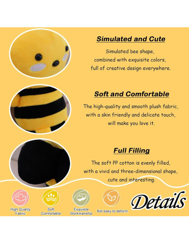 Juguete de Peluche Abeja Zhidiloveyou - 2 Piezas 20 cm