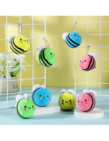 8 Abejas de Peluche Suave Sratte 8 cm para Decoración Fiesta