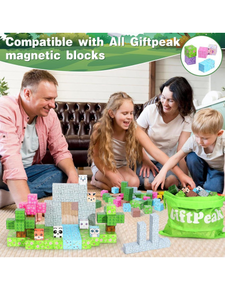 Bloques Magnéticos Giftpeak 100 Piezas para Niños 3-10 Años Bloques Magnéticos Giftpeak 100 Piezas para Niños 3-10 Años