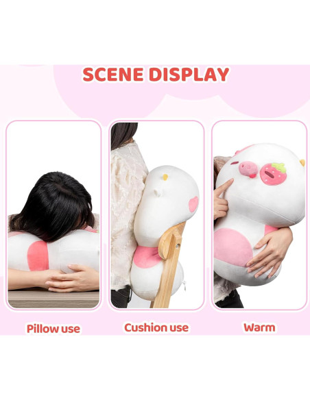 Almohada de Peluche Kawaii Vaca Fresa 20.32 cm Mewaii Almohada de Peluche Kawaii Vaca Fresa 20.32 cm Mewaii
