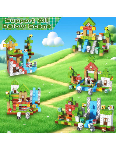 Bloques Magnéticos Annexfun 200PCS Juguetes STEM 3+ Años