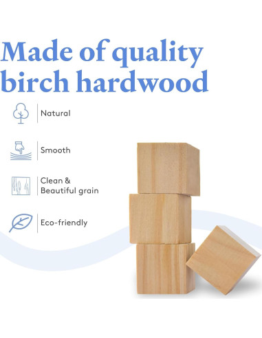 Cubos de Madera DIY 1" Woodpeckers - Paquete de 100 Bloques