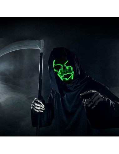Máscara de Purga LED Halloween Verde - Brillante y Espeluznante
