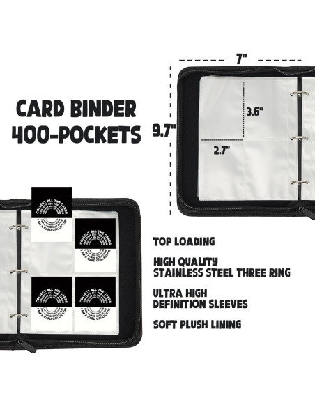 Carpeta de Cartas Coleccionables Benitoite Rosa 400 Bolsillos Carpeta de Cartas Coleccionables Benitoite Rosa 400 Bolsillos