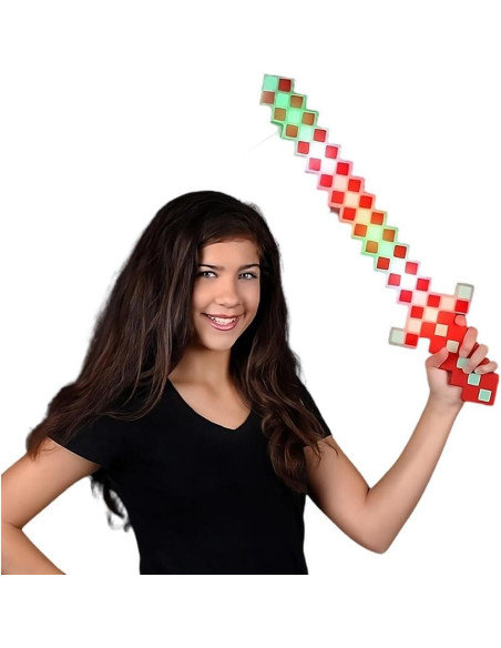 Espada LED Navideña Pixelada Guerrero blinkee 61 cm Espada LED Navideña Pixelada Guerrero blinkee 61 cm