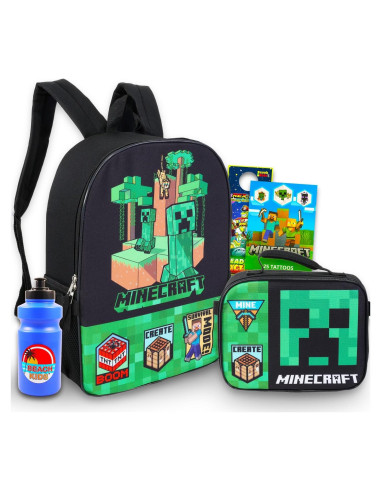 Conjunto Mochila y Almuerzo Minecraft 40.64 cm para Niños