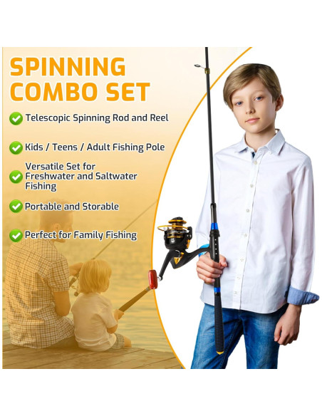 Juego de caña de pescar Milerong 1.8m para niños - Telescópica Juego de caña de pescar Milerong 1.8m para niños - Telescópica