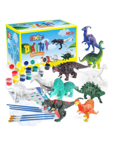 Set de Manualidades BAODLON para Niños - Pintura Dinosaurios 10 Figuras
