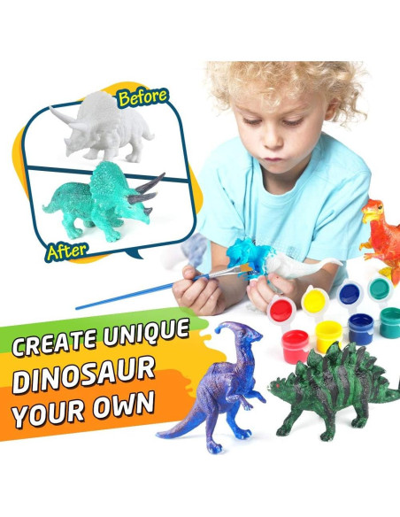 Set de Manualidades BAODLON para Niños - Pintura Dinosaurios 10 Figuras Set de Manualidades BAODLON para Niños - Pintura Dinosaurios 10 Figuras