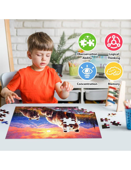 Rompecabezas de 100 Piezas Jeacirio Oso Marrón 38.1x26.9cm Rompecabezas de 100 Piezas Jeacirio Oso Marrón 38.1x26.9cm