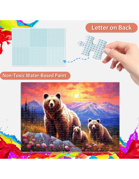 Rompecabezas de 100 Piezas Jeacirio Oso Marrón 38.1x26.9cm Rompecabezas de 100 Piezas Jeacirio Oso Marrón 38.1x26.9cm