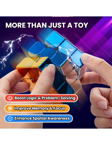 Cubo Rápido 3x3 GONINO Espejo Magnético con Soporte Cubo Rápido 3x3 GONINO Espejo Magnético con Soporte