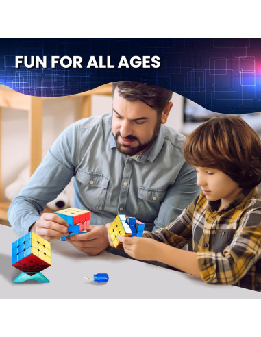 Cubo Rápido 3x3 GONINO Espejo Magnético con Soporte
