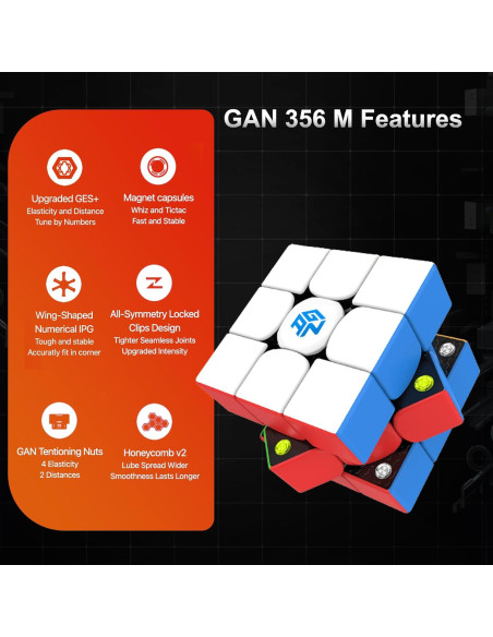 Cubo de Velocidad Magnético GAN 356 M Lite 3x3 - 181g Cubo de Velocidad Magnético GAN 356 M Lite 3x3 - 181g