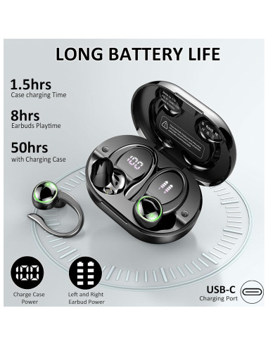 Auriculares Inalámbricos Matast C16 Bluetooth 5.4 IP7 60H