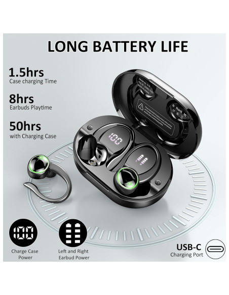 Auriculares Inalámbricos Matast C16 Bluetooth 5.4 IP7 60H Auriculares Inalámbricos Matast C16 Bluetooth 5.4 IP7 60H