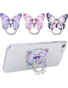 Soporte para Anillo de Teléfono Cobee Mariposa 3 Pcs 360 2
