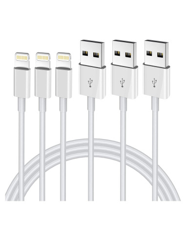 Cargador Lightning MFi Apple 3FT 3Pack Carga Rápida iPhone